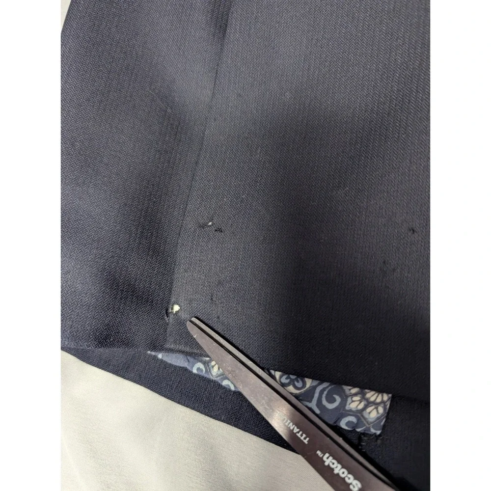 Vtg Bespoke Hong Kong Tailored Navy Blazer A. Man Hing Cheong Custom‎ Lined 42R
